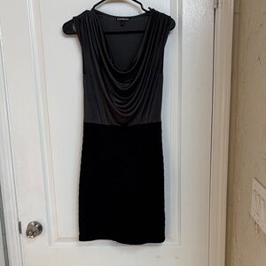 Express Elegant Black and Gray Mini Dress